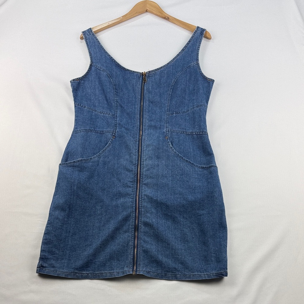 VENUS Denim Zip Front Dress Size M Cotton Blend